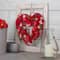Red and Pink Wooden Rose Valentine's Day Artificial Spring Wreath 13.5"